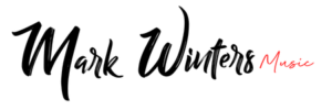 Red handwritten "Music" on black background