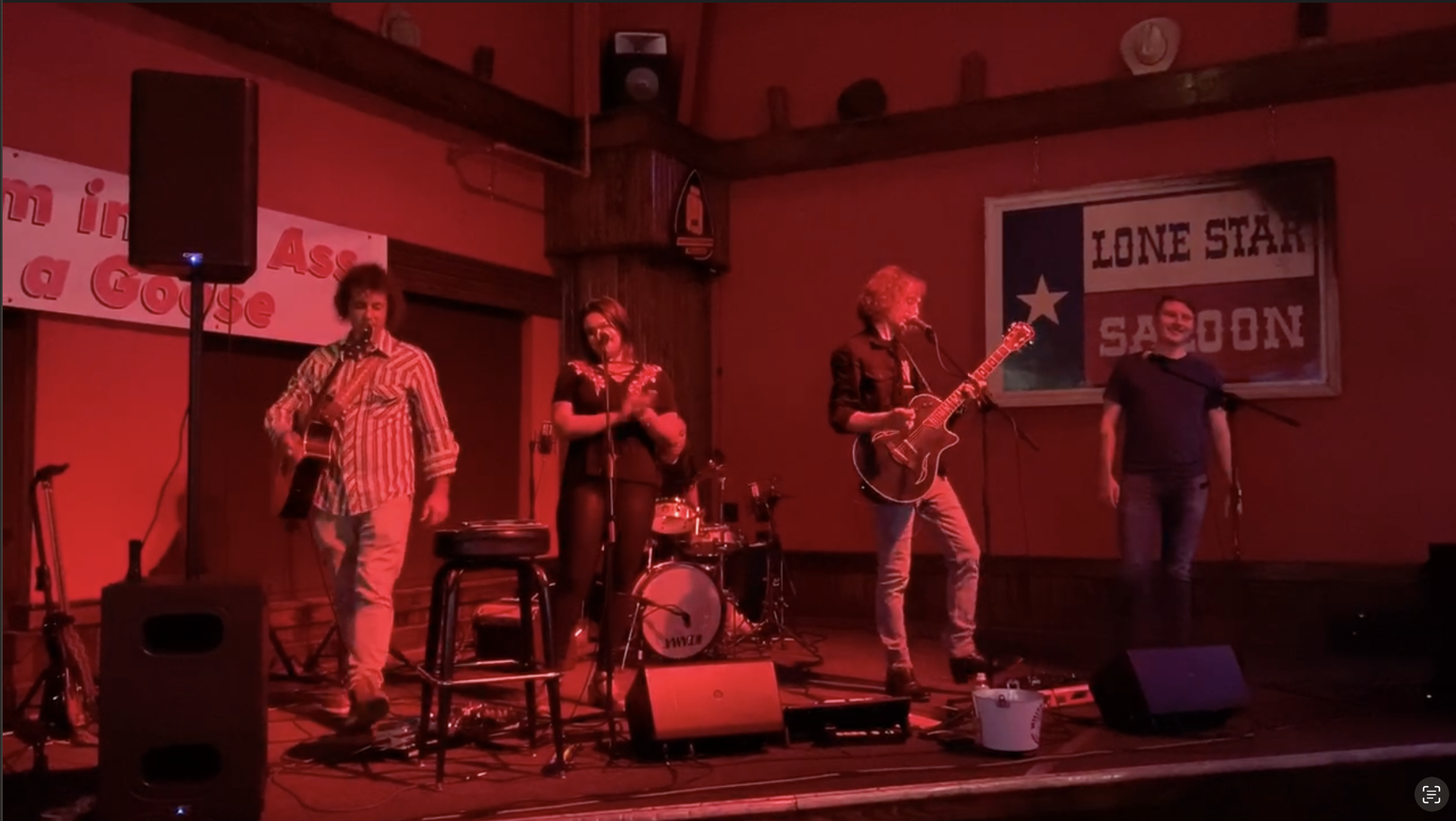 Country band performing on Lone Star Saloon stage